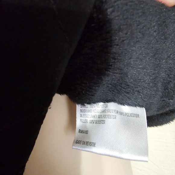 Calvin Klein Quilted Diamond Pattern Faux Fur Black Jacket Size Women's Small - Picture 14 of 14